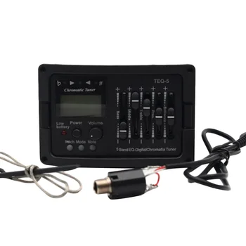

5 Band Acoustic Guitar Preamp EQ Equalizer Classical Acoustic Guitar Amplifier Digital Blend Tuner Piezo Pickup