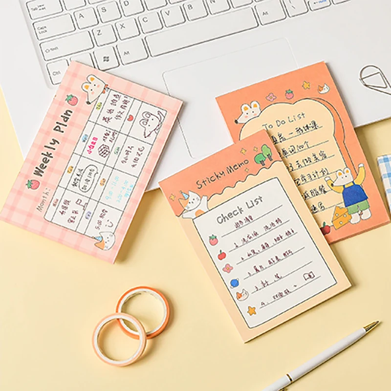 

50 Sheets Hand Account Notes Cute Kawaii Cartoon Post Notepad Plan Memo Pad Sketchbook Office Supply School Stationery Portable