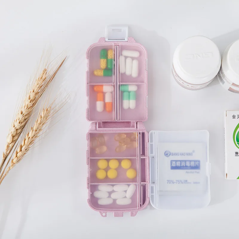 Таблетница мини 8 сеток Медицина Таблетка неделя Pillbox Чехол Контейнер Органайзер медицинский уход за лекарствами путешествия разделитель портативный синий инструмент