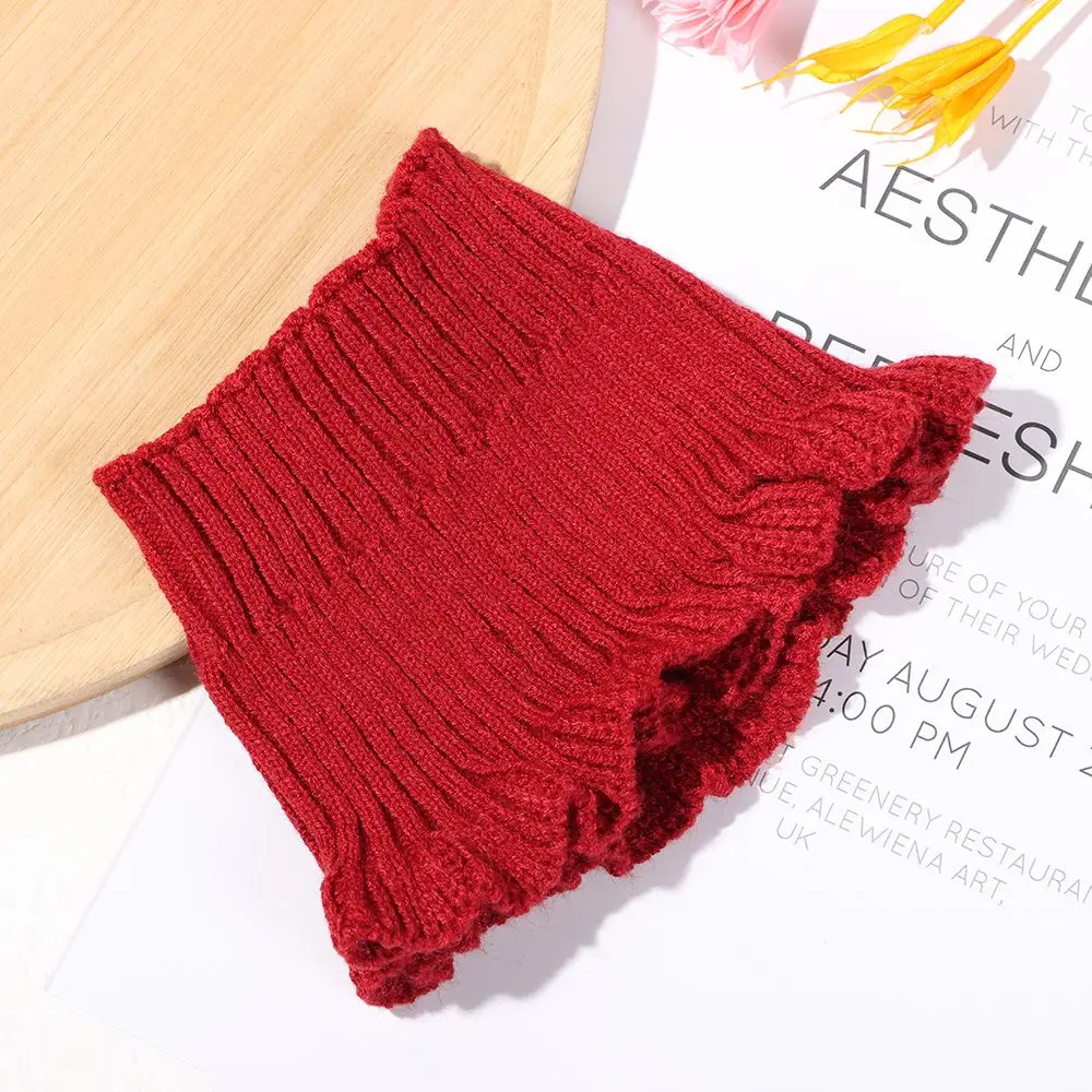 Fashion Detachable Turtleneck Neck Guard Knitted Fake Collar Scarf with Wooden Ears fake collar detachable collar shawl