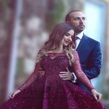 Фиолетовые платья для выпускного вечера, а-силуэт, с длинными рукавами, Короткие мини-жемчужные блестки, украшенные бисером, элегантные коктейльные платья на выпускной