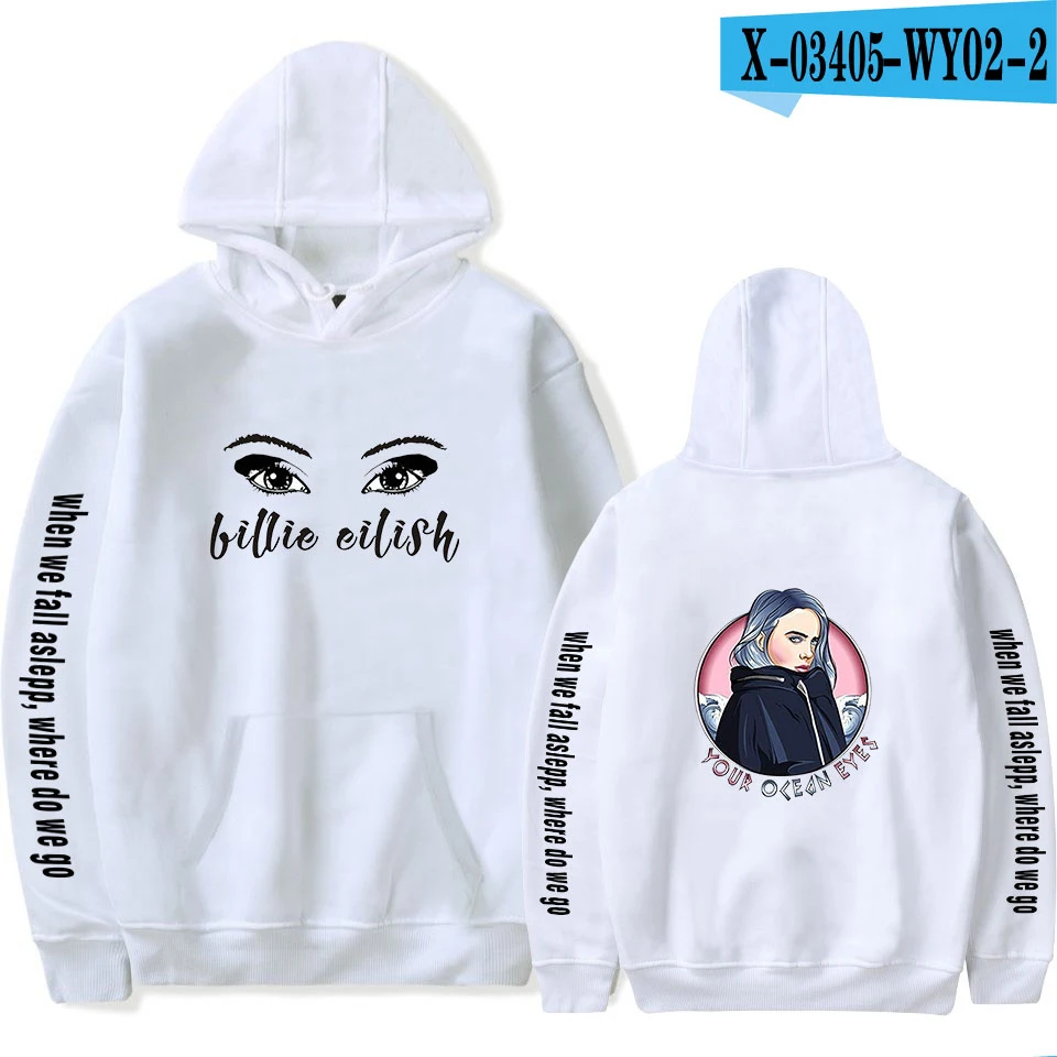 Новая Толстовка Billie Eilish, женская и Мужская Повседневная Толстовка, 2d-теплый популярный детский Модный пуловер в стиле знаменитостей розового и белого цветов - Цвет: As picture