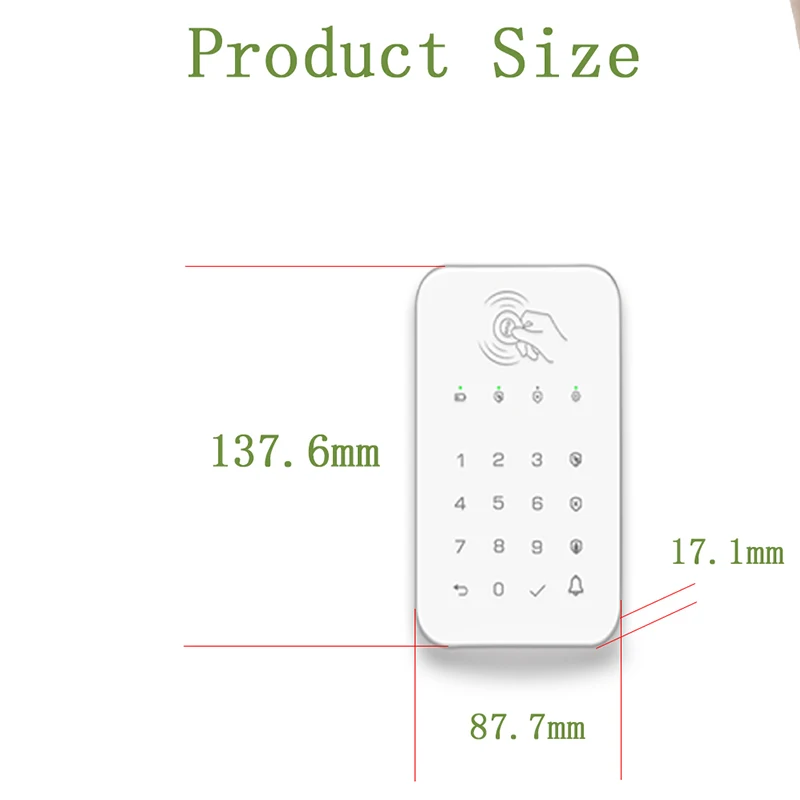 무선 터치 키보드 잠금 장치 433Mhz 주파수 Ev1527 무기 해제 보안 시스템 암호 RFID 연결 경보 허브 인코딩