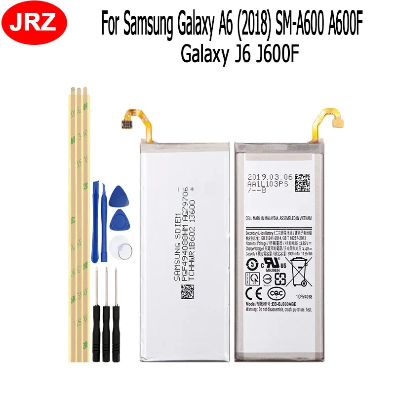 Аккумулятор для Samsung Galaxy A6 (2018) SM-A600 A600F батарея J6 J600F 3000 мАч сменная телефона