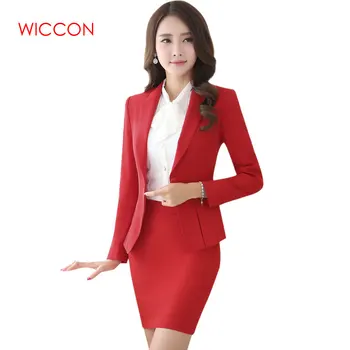 

Women Skirt Suits High Quality New Fashion Suits Slim Work Wear Office Ladies Long Sleeve Blazer Costumes For Women With Skirt