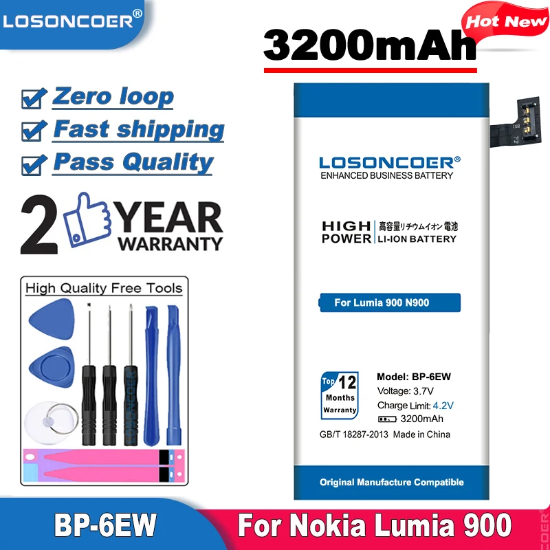 LOSONCOER 3200 мАч BP-6EW Мобильный телефон батарея для Nokia Lumia 900 4G LTE | Мобильные телефоны и