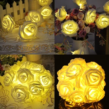 

LED String Light Rose String Light Warm White Flower Romantic Fairy Party Home Garden Decoration Wedding