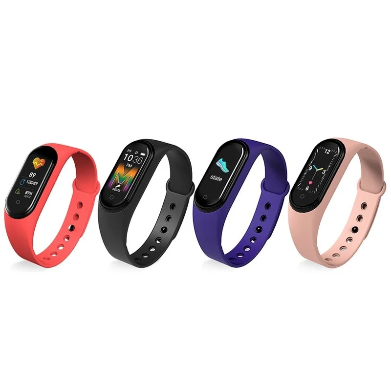 M4 M5 Smartwatch Smart Bracelet Heart Rate Blood Sleep monitor for Health Monitoring Color screen waterproof sports bracelet 6