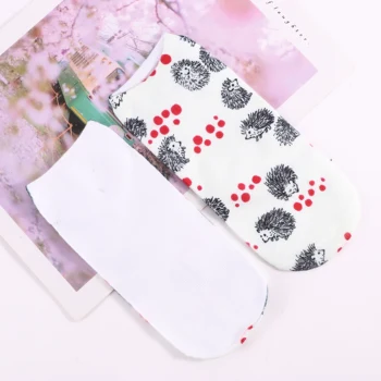 

1 Pair Cute 3 D Printed Hedgehog Animal Women Sock Low Cut Ankle Sock Casual Breathable Sock New Hot Sale