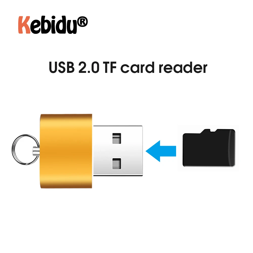 Мини USB-адаптер для чтения карт памяти с кольцом ключей высокоскоростной