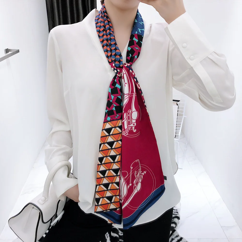 New Design Twill Scarf Double-deck Women Luxury silk Scarf Fashion Tie Neckerchief Head Silk Scarves& Wraps For Ladies