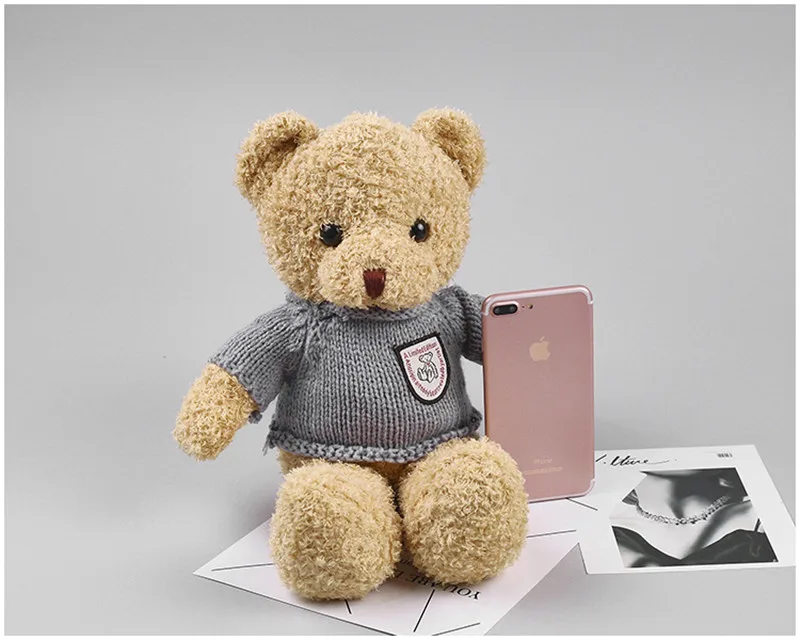 New Cute Brown Teddy Bear Plush Backpack Movie Cartoon Bear in Clothes Toys Dolls Key Phone Coin Bags Schoolbag Gift for Kids Girls  (6)