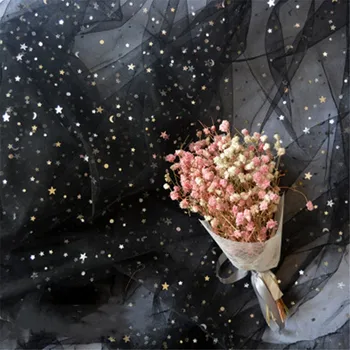 

12 colors sequins star tulle fabric for sewing children's dress star mesh fabric for DIY colorful Background decoration 3 meters