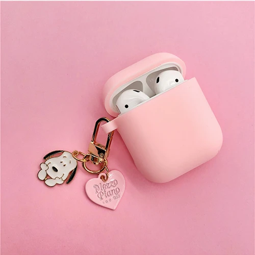 style A Силиконовый чехол с милой собачкой из мультфильма для Apple Airpods, чехол, аксессуары для наушников с Bluetooth, защитное декоративное кольцо для ключей - Цвет: style A