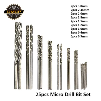 

25 PCS 0.5mm-3mm HSS Twist Drill Bit Set Crafts Jewelry DIY Woodworking Mini Drill Bits Micro Drill Bits