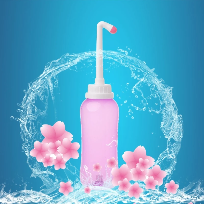 500ml Plastic Pink Bidet Sprayer Personal Cleaner Hygiene Bottle Spray Washing Empty Portable Bottle