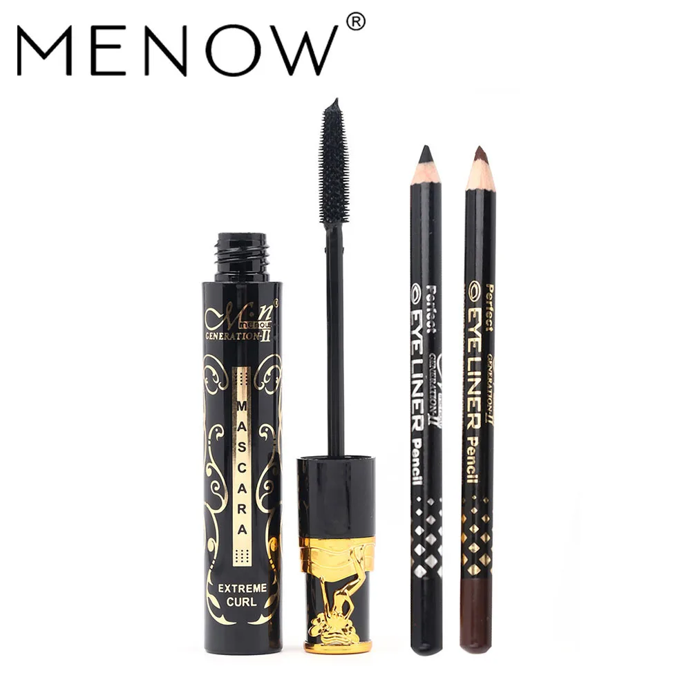 

Hot Selling Menow 296B-M10006 Curling Densely Mascara Silica Gel Brush Send Eyebrow Pencil Makeup Cosmetic Gift for Girl