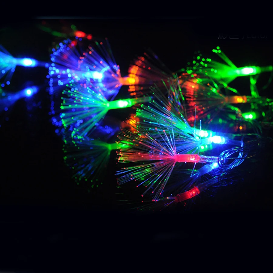 

10M 100 Leds 220V Christmas LED String Dandelion Optic Fiber Fairy String Light For Wedding Garden Party Decoration