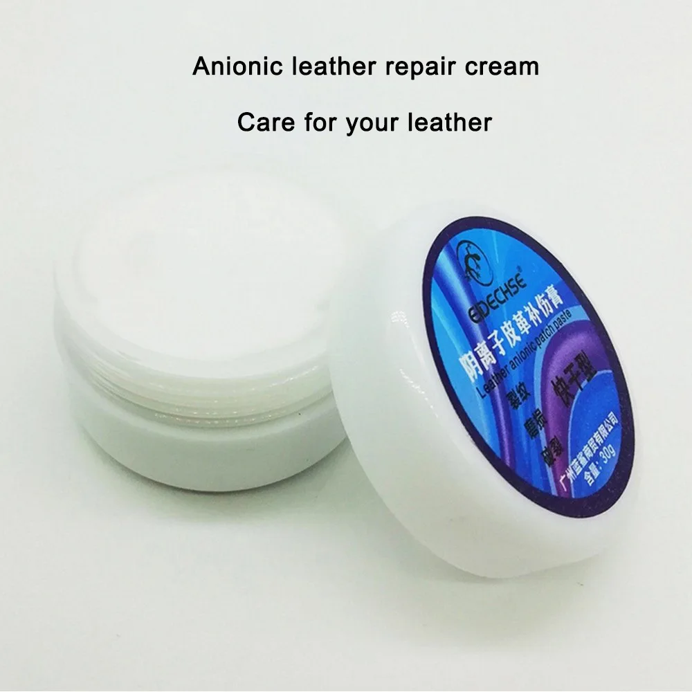 30ml Car Seat Leather Anionic Repair Cream with Sandpaper Plastic Scraper Leather Sofa Seat Coats Holes Scratch Repair Tool