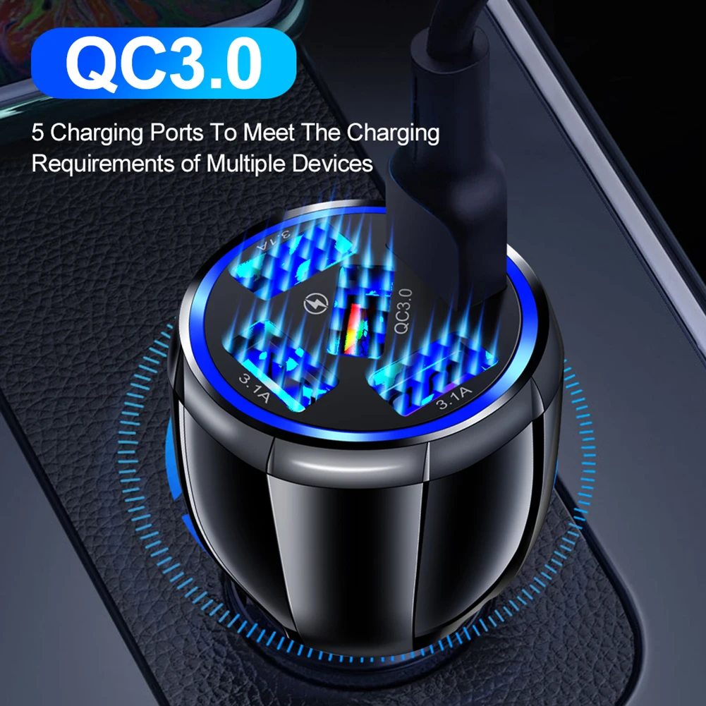 Automobile Charge USB Car Charger Travel Office Car Charging 3.1A Multi Ports Mobile Phone Charging Accessories car mobile charger with bluetooth