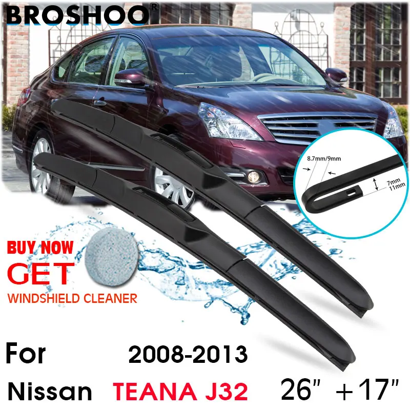 

Car Wiper Blade Front Window Windscreen Windshield Wiper Fit Blade Accessories For Nissan TEANA J32 26"+17"2008-2013