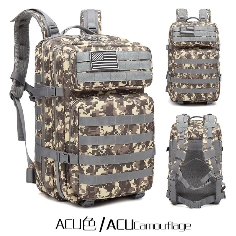 

Military Tactical Mountaineering Bag 45L Large Capacity Camping Hiking Backpack Waterproof Shoulder Bag Outdoor Travel Backpacks