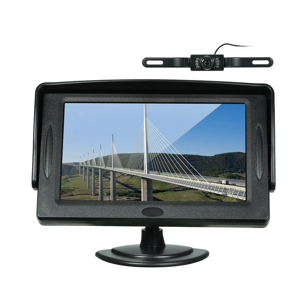 

4.3 Inch TFT-LCD Color Display Sun Visor Car LCD Monitor Dashboard Screen Parking Monitor Stand Type Muti-Language