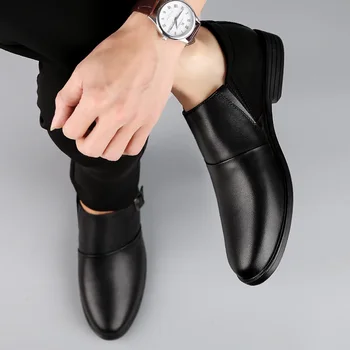

men's shoes casual genuine leather cow loafers breathable male classic black slip on shoe man flat driving shoes for men