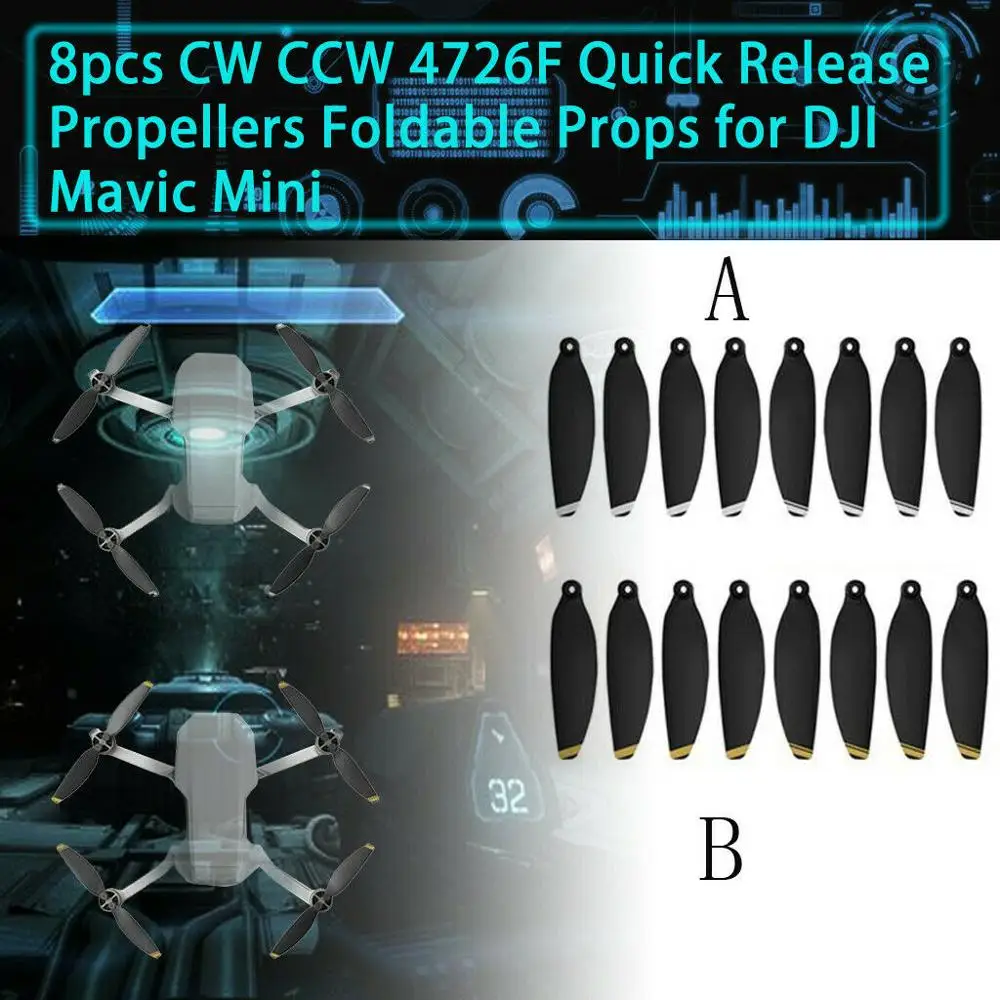 Crazy Sale EEB 16pcs Lightweight Propellers 4726F Foldable Low Noise for DJI Mavic Mini Accessories 