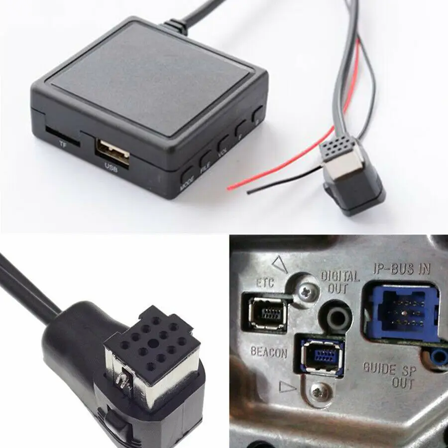 12 В BT 5 0 AUX USB музыкальный адаптер микрофон аудиокабель для Pioneer Radio IP-BUS P99 P01