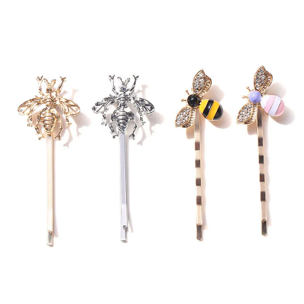 Hair Clips Hair Accessories Women Fashion Style Girl Exquisite Gold Bee Hairpin Side Clip Elegant Hair Clips Barrettes Sweet Headwear Hair Accessories