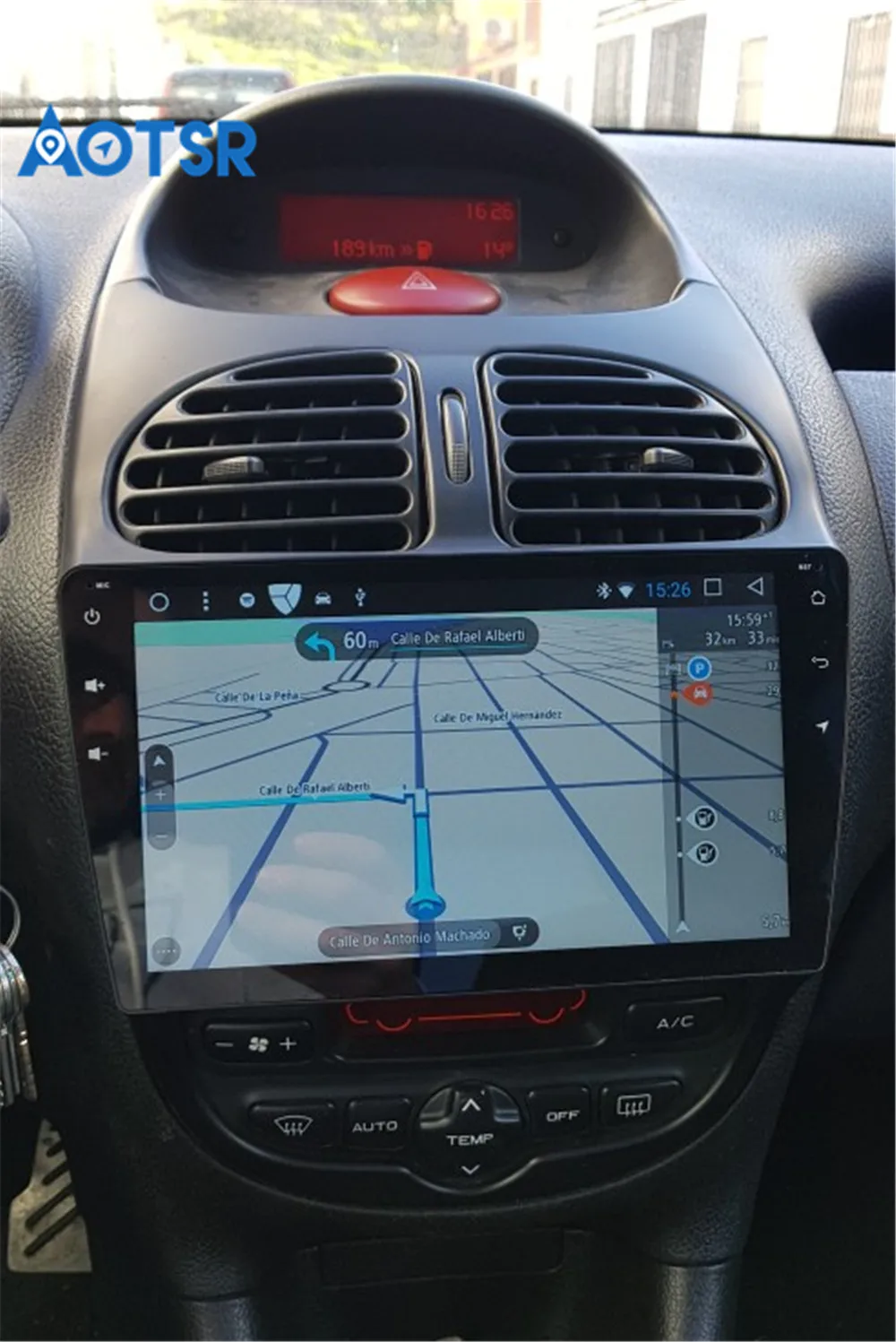 Cheap AOTSR Android 9.0 Car DVD Player For Peugeot 206 Multimedia Video WIFI GPS Navigation Car Radio Stereo Steering wheel car player 19