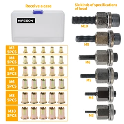 HIFESON – tête de pistolet à rivets manuelle, Installation Simple, riveteuse manuelle, accessoires pour M3 M4 M5 M6 M8 M10 