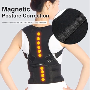 

Orthopedic Magnetic Therapy Medical Orthosis Back Brace Upper Bandage Belt Poor Posture Corrector Shoulder Spine Pain Relief