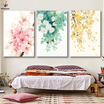 

DIY Colorings Pictures Plants Watercolor Picture Drawing Painting by Numbers Framed Home by Numbers with Colors Four Season