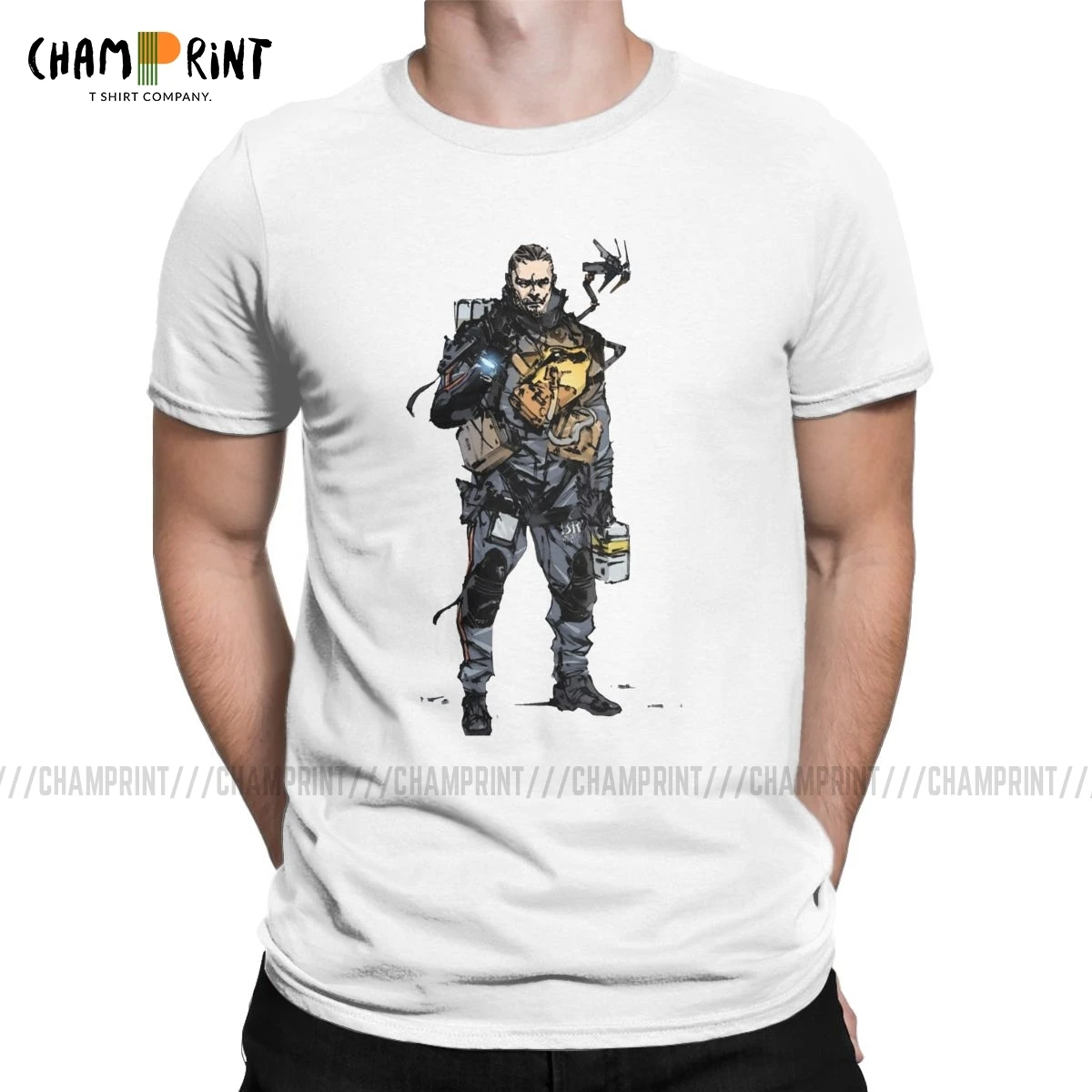 Funny Death Stranding Sam T-Shirt for Men O Neck Cotton T Shirt Kojima Productions Short Sleeve Tee Plus Size Clothing |