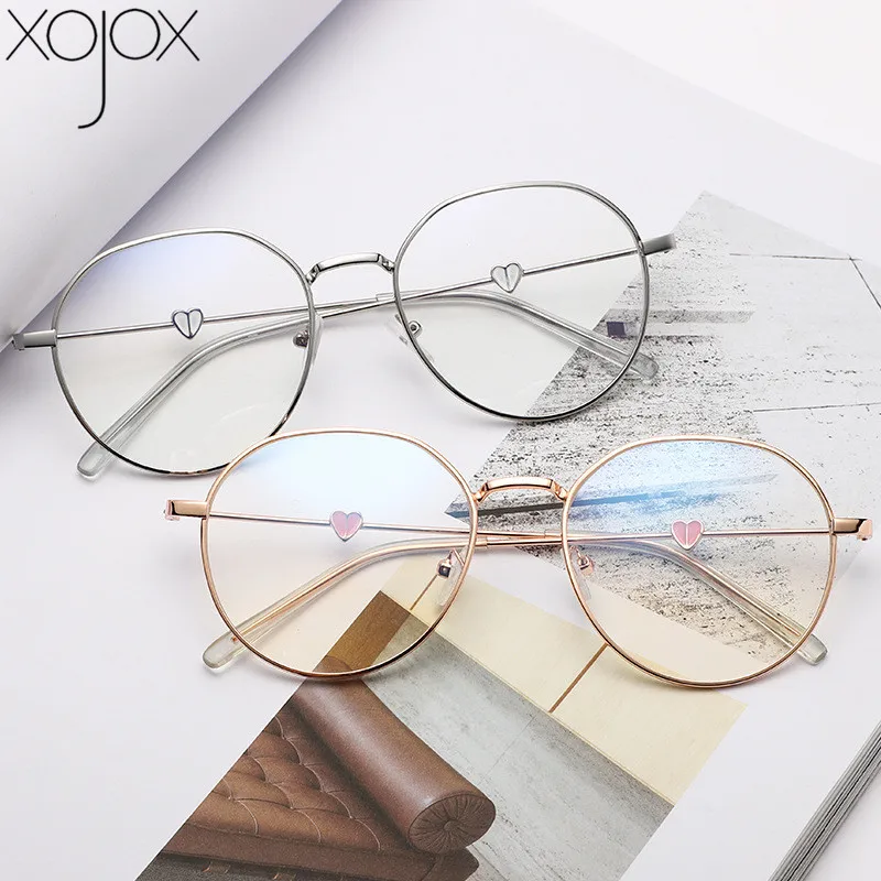 XojoX amor diseño de pierna miopía gafas para mujer luz Irregular redondo marco miopía gafas de prescripción-0 -1-1,5-4
