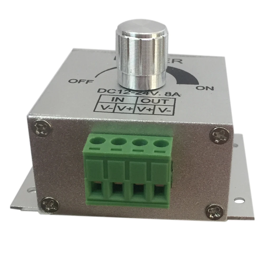 DC12-24V 8A алюминиевая ручка Переключатель PWM Контроллер затемнения Светодиодная