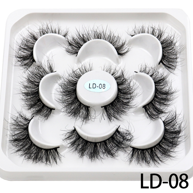 Pairs 25mm 3D Mink Lashes Bulk Russian Volume Fluffy Natural False Eyelashes Thick Dramatic Mink Eyelashes Wholesale maquiagem