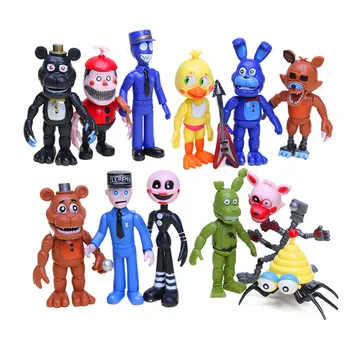 

12pcs/set Five Nights at Freddy Action Figure Toy FNAF Bonnie Foxy Freddy Fazbear Bear Figurines Toy Doll with light