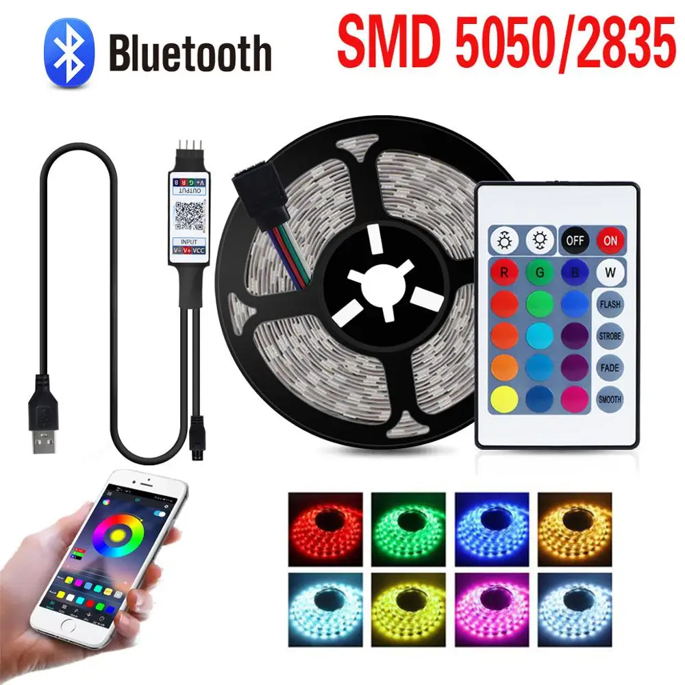 5 В USB 5050/2835 Bluetooth Светодиодная лента RGB Смарт Голосовая музыка синхронизация