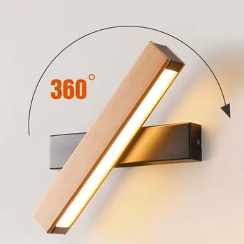 

LED Wooden Wall Lamp Modern rotation Adjustable Lighting bar restaurant Living room Porch Wall light decor light fixture