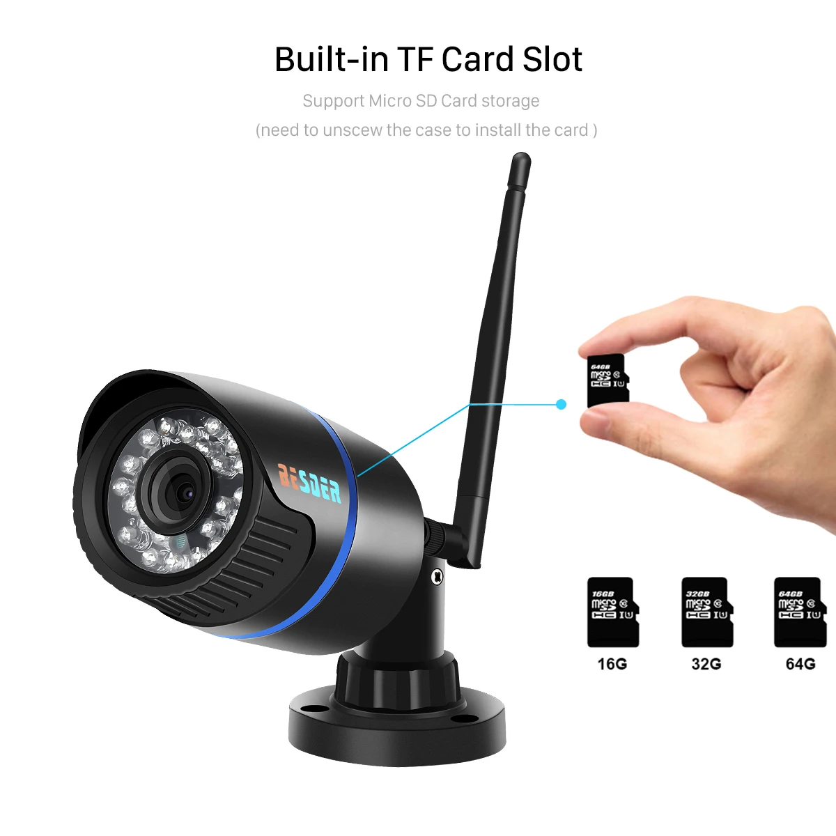 BESDER1080P IP камера Wifi IR ночного видения SD карта беспроводная 2MP аудио запись пуля Onvif