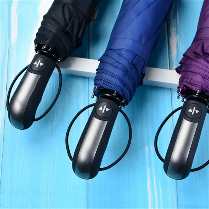 

Ten Bone Business Three Fold Automatic Umbrella Rain Or Shine Dual Purpose Umbrella Customizable Logo Umbrella Advertising Umbre