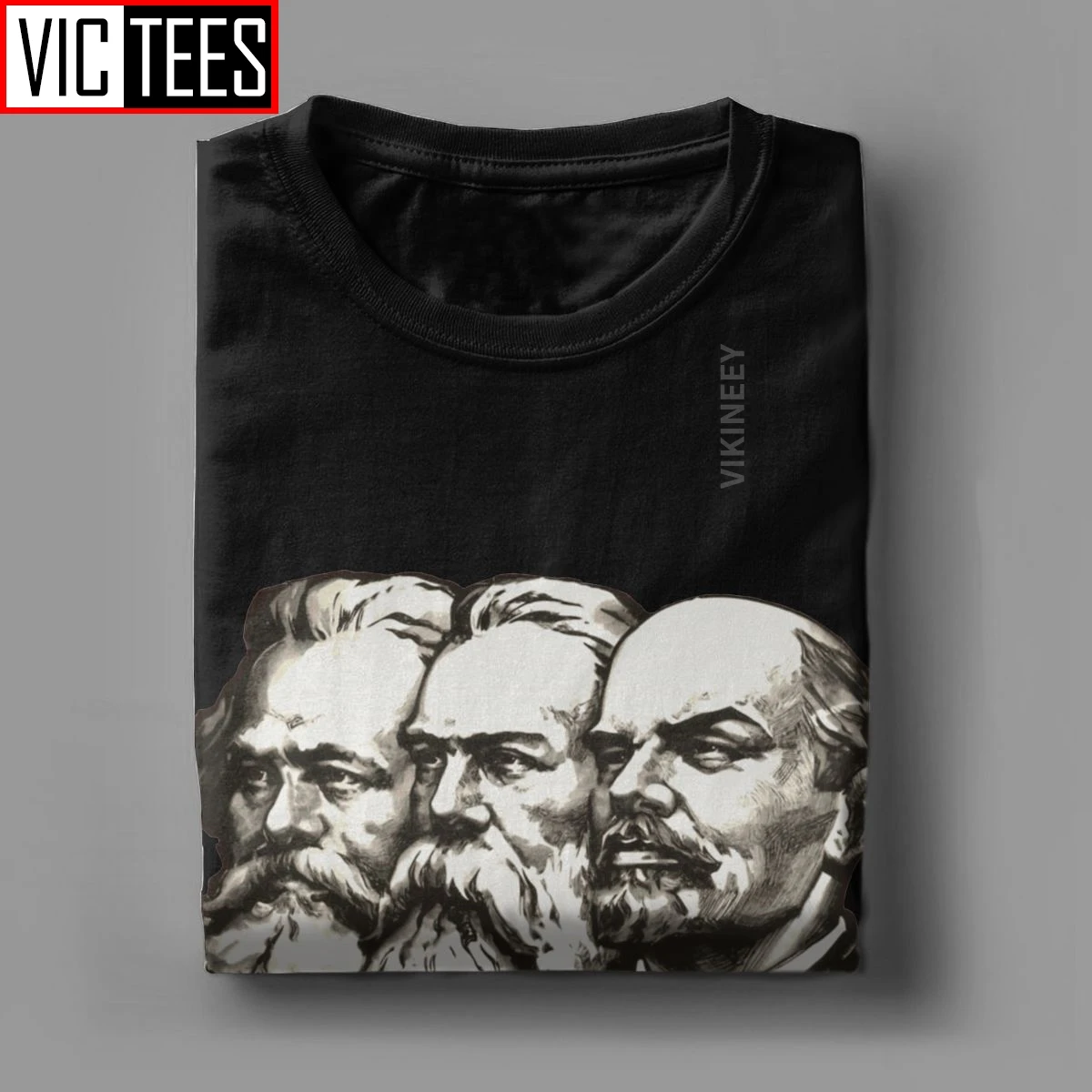 T-shirt Con Marx, Engels E Lenin – Bianca – Taglia XL – Stampa Flex
