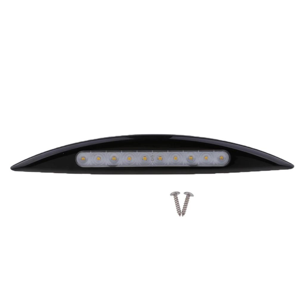 12V Waterproof LED Awning Light Solar Exterior Porch Lamp Bulbs For RV Trailer Boat Caravan Camper Black 14.57x1.97 Inch