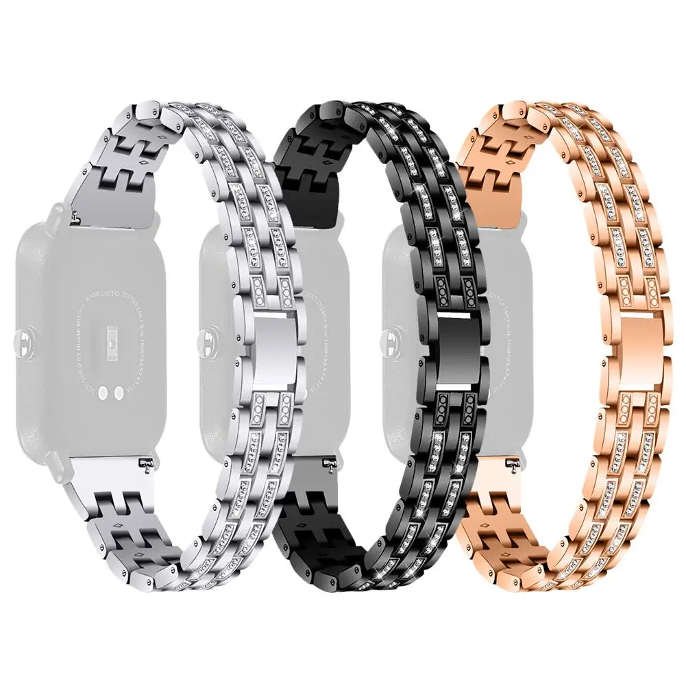

Luxury Stainless Steel Replacement Watch Strap Watchband for Xiaomi Amazfit Bip Smart Watch