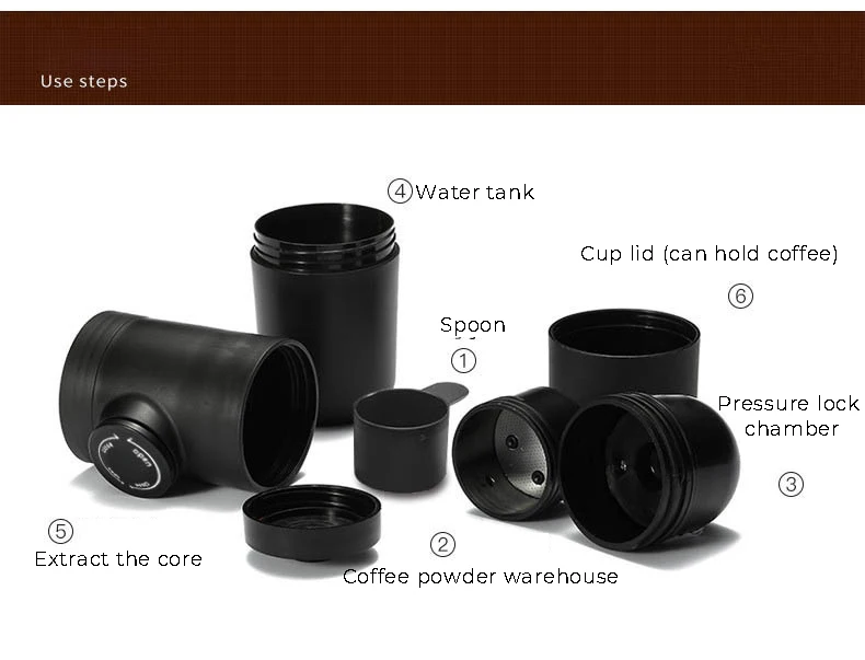 دستگاه مینی اسپرسوساز دستی Mini Portable Coffee Machine Pressure Espresso 5 H27a4ec7f334b4ed8be7fd02a93f7d022W