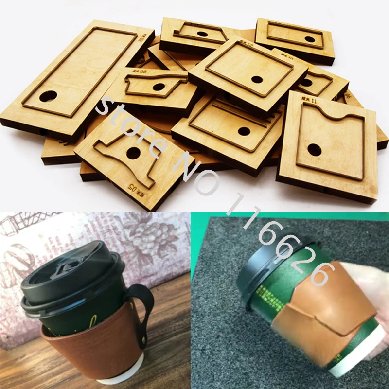 DIY leather craft coffee cup cover die cutting knife mold metal hollowed punch tool 4pcs/set length adjustable | Дом и сад
