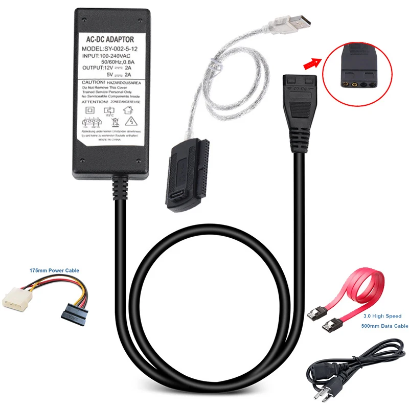Новый SATA PATA IDE диск к USB 2 0 адаптер конвертер кабель для жесткого диска HDD 5 &quot3 5&quot с